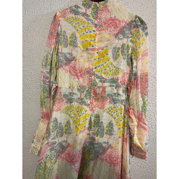 Vtg Act Saks Fifth Avenue Young Dimensions Prarie Fairycore Pastel Maxi Dress - Picture 7 of 11